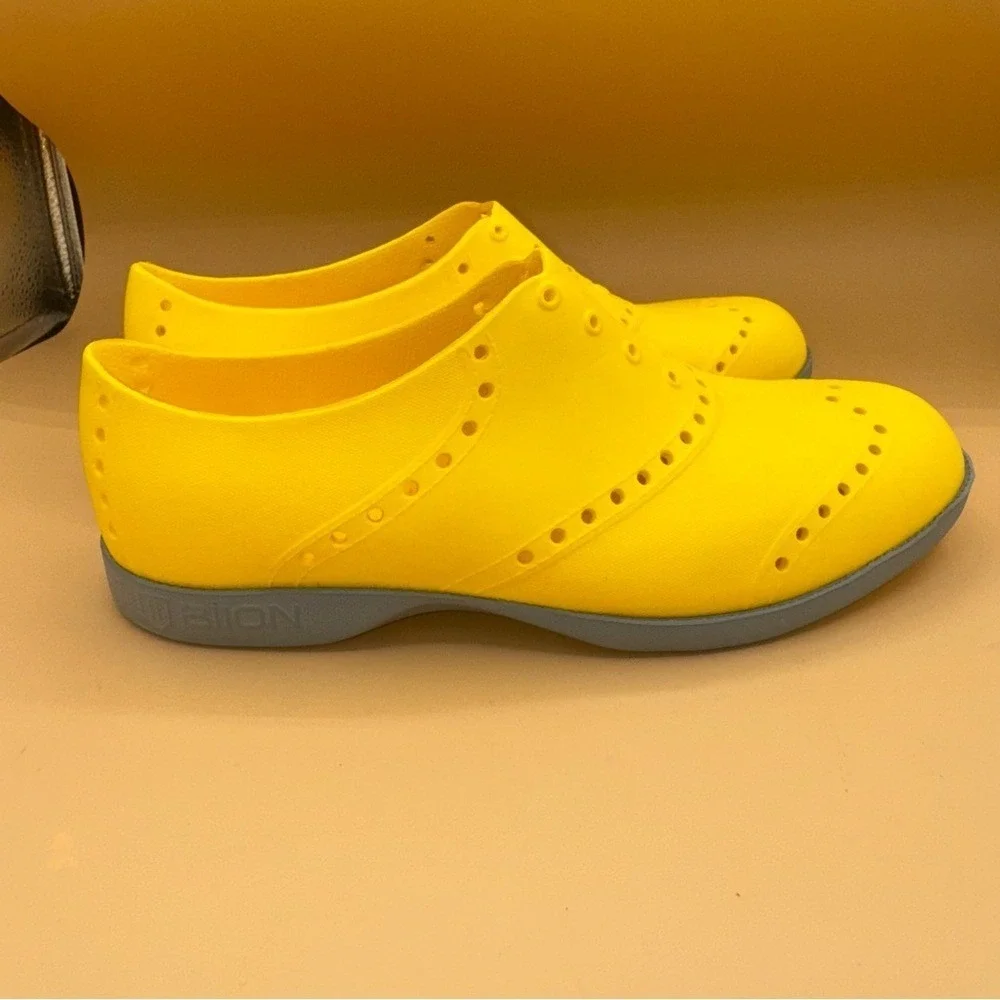 Biion Brights Yellow Perforated Oxford Shoes, Mens Size 9‎ EUC